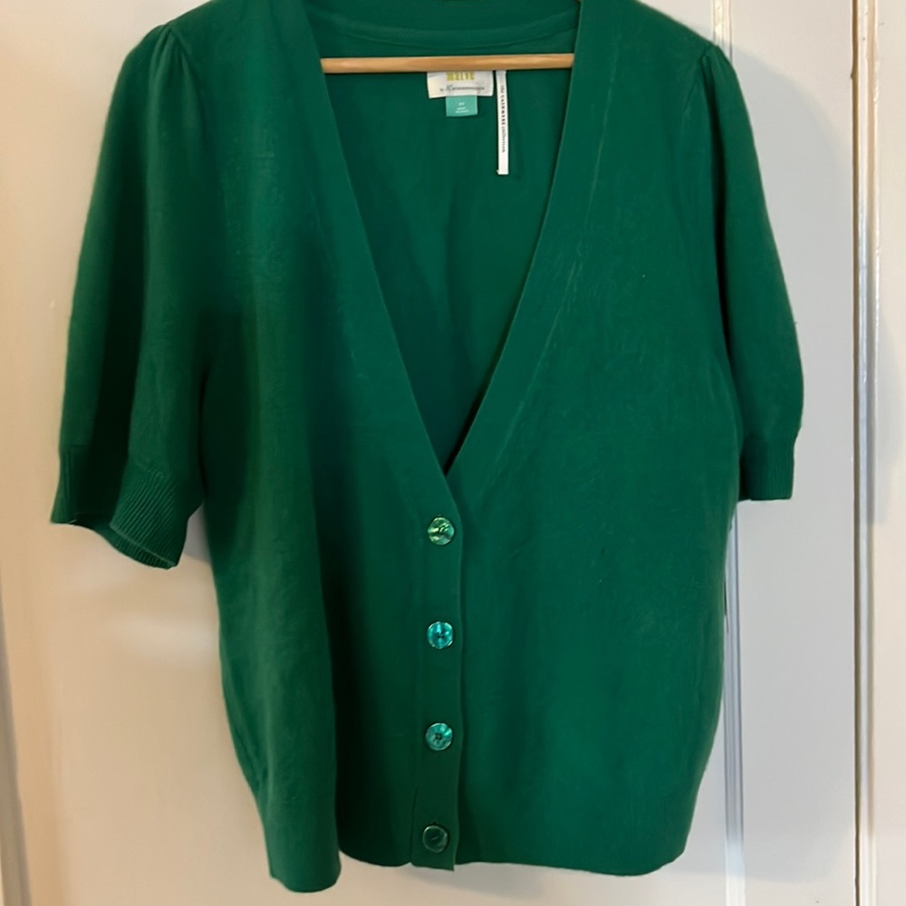 Maeve green cashmere cardigan